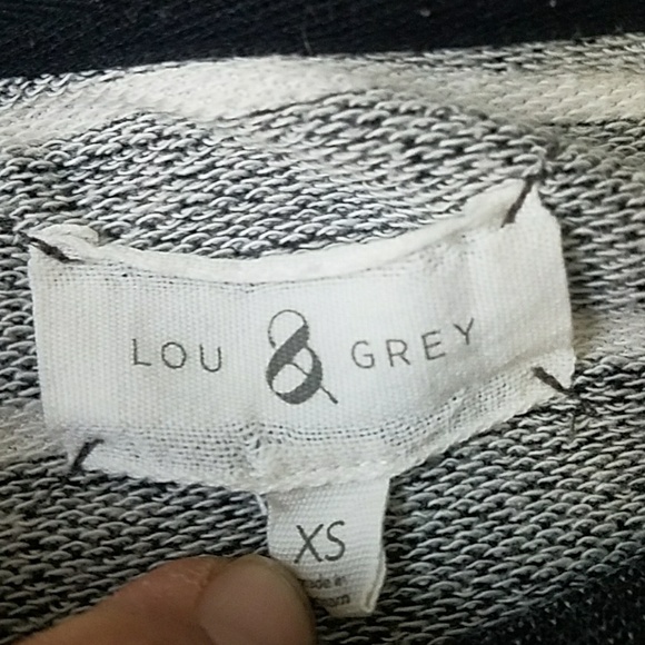 Lou & Grey striped Top Blouse Gray/white XS - Picture 6 of 8